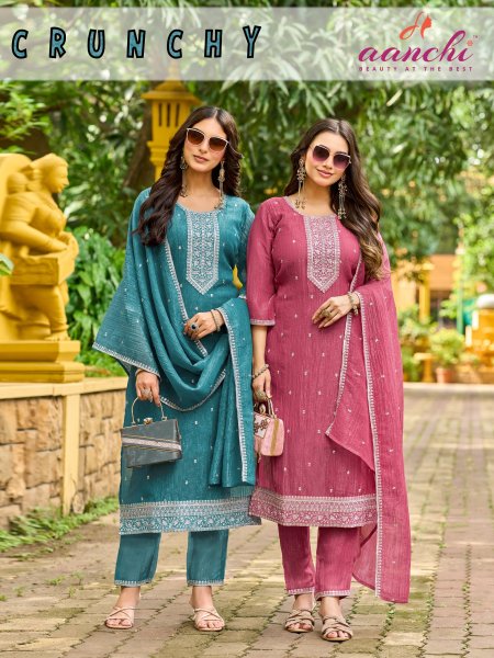 Crunchy By Aanchi Crunchy Kurti With Bottom Dupatta